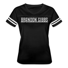 Load image into Gallery viewer, Brandon Gibbs Women’s Vintage Sport T-Shirt - black/white
