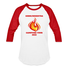 Load image into Gallery viewer, Gibbs/Hoekstra Campfire Baseball T-Shirt - white/red
